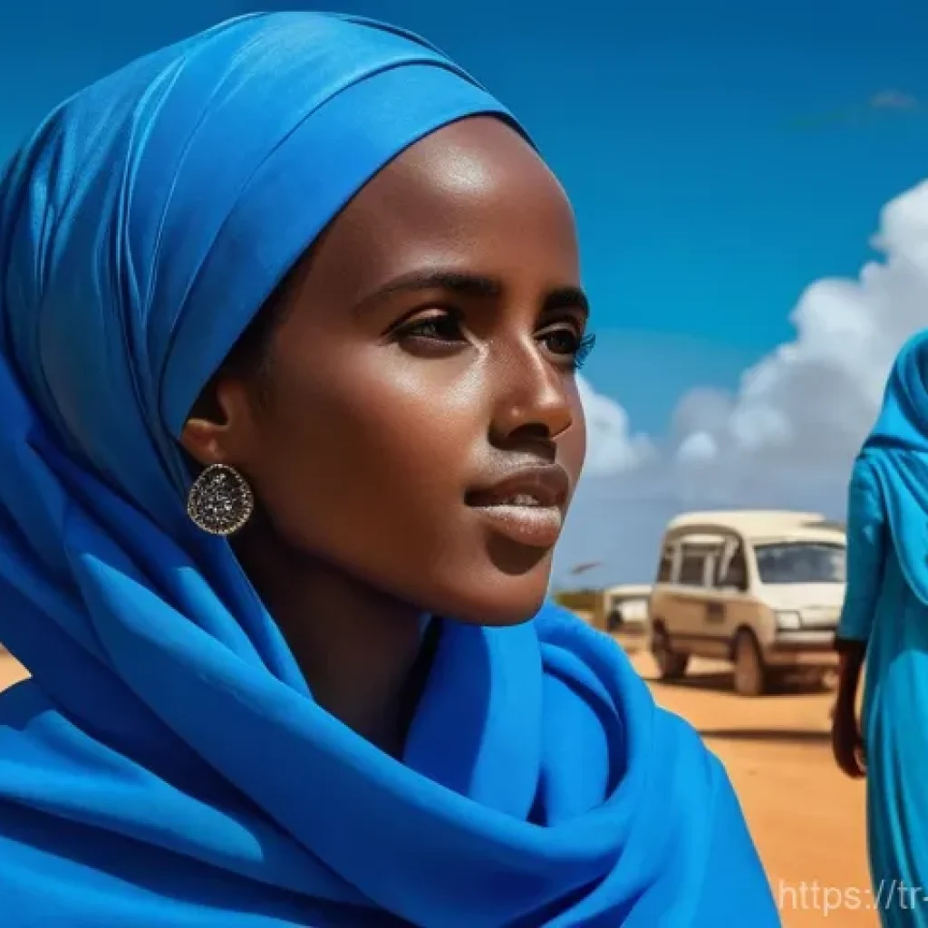 소말리아의 현대사 - **Prompt:** A vibrant and hopeful scene capturing Somalia's independence in
