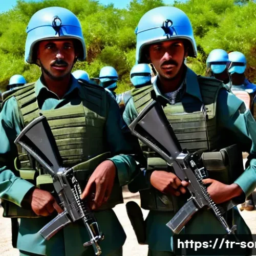 Home 13 소말리아 연구 프로젝트 - **Prompt 1: Empowering Somali Defenders**
A powerful and inspiring scene at the TÜRKSOM Military...